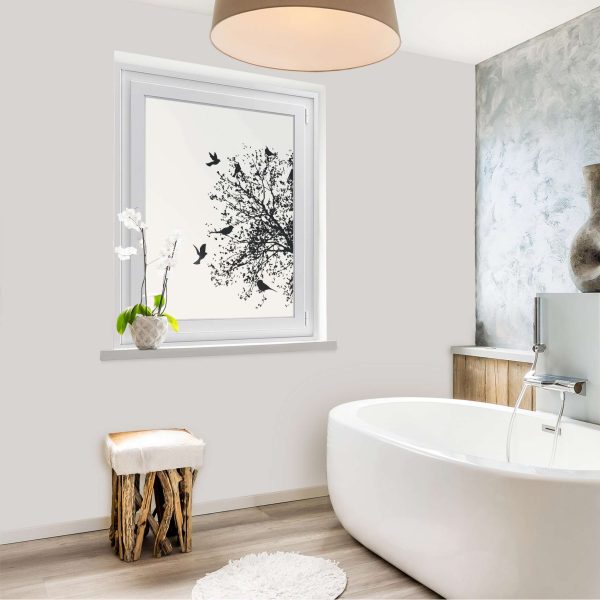 Fensterfolie [hoch] - Design: Tree and Birds 2 Mode – Bild 2
