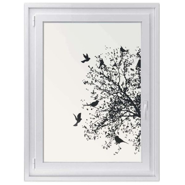 Fensterfolie [hoch] - Design: Tree and Birds 2 Mode