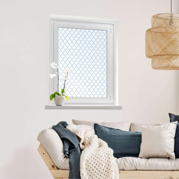 Fensterfolie [hoch] - Design: Retro Pattern - Blau Rabatt – Bild 3